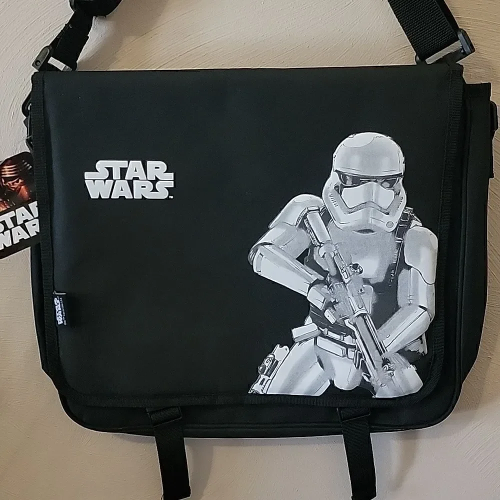 DISNEY STAR WARS BLACK STORM TROOPER MESSENGER BAG - NEW WITH TAGS